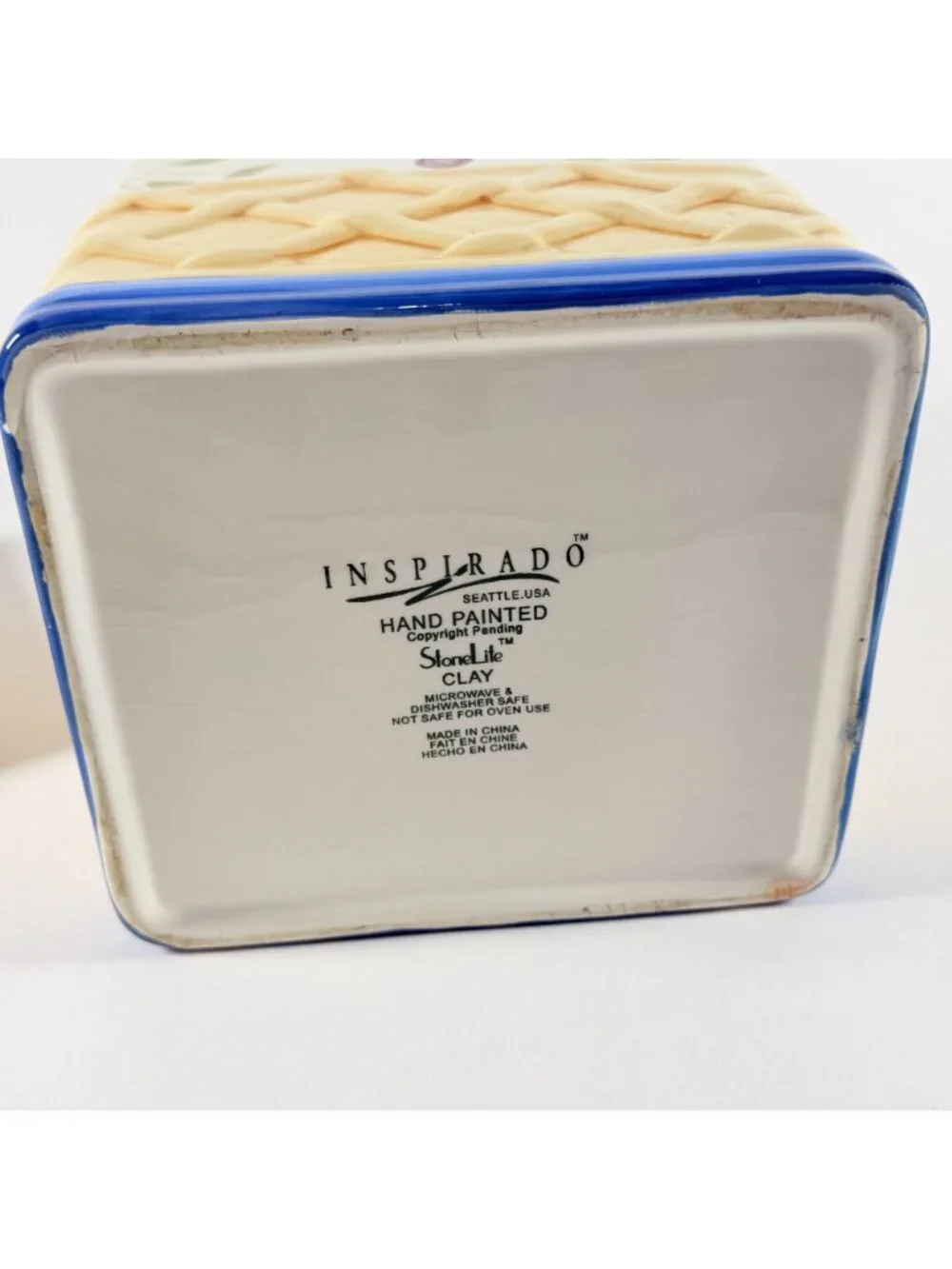 Inspirado StoneLite Cherry Canister Hand Painted Ceramic Kitchen Storage Jar Lid